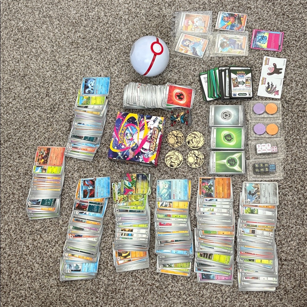 Bulk Pokémon Trading Card Lot of 679 Cards Plus Various Extras